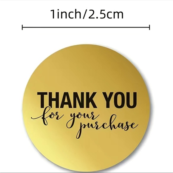 500 Gold Foil Stickers Thank You for your purchase PRICE IS FIRM - Picture 2 of 8